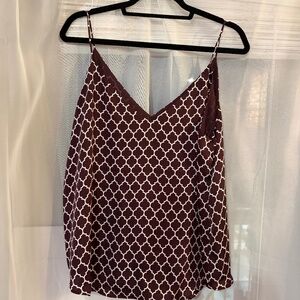 Express burgundy patterned tank top